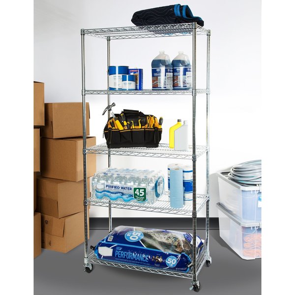 UltraDurable(R), NSF Steel Shelf, 5 Tier
