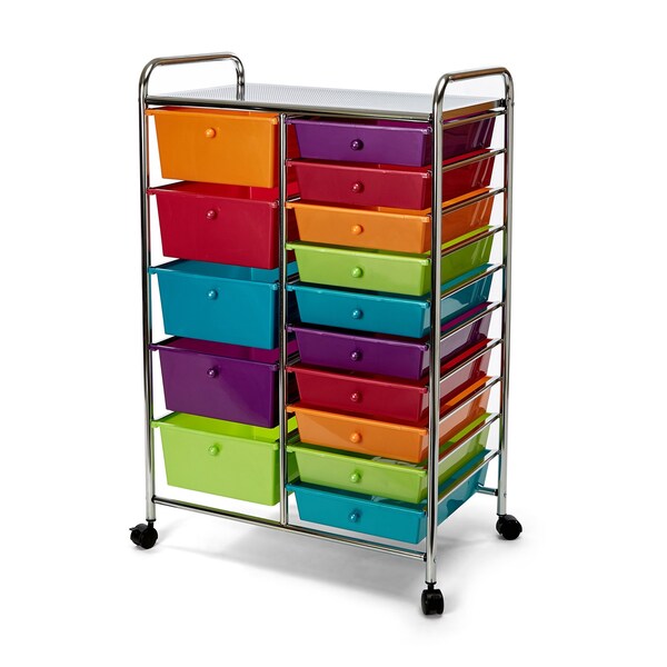 Utility Storage Organizer Cart, 15 Drawer