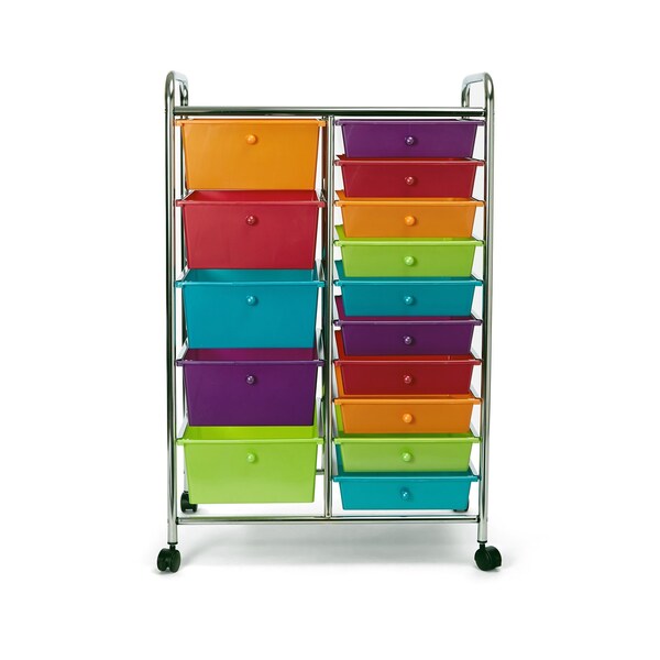 Utility Storage Organizer Cart, 15 Drawer