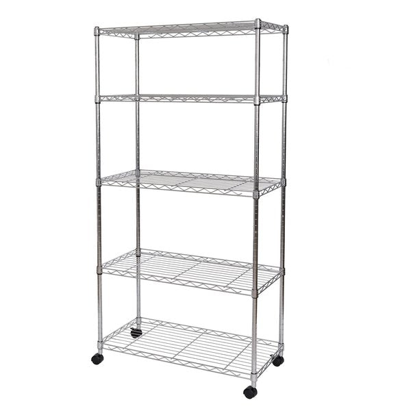 Wire Shelving with Wheels, 5 Tier