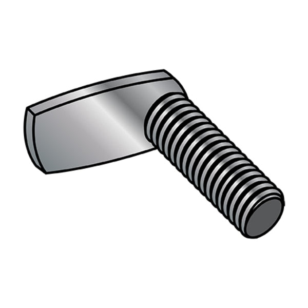 Weld Stud, #8-32, 1 1/2 in, Right-Angle, Steel, PlainFinish, 1000 PK