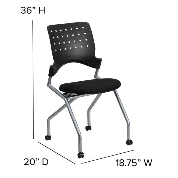 Nesting Chair, Black Seat, Fabric Seat