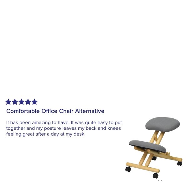 Mobile Wood Kneeler Chair, Gray