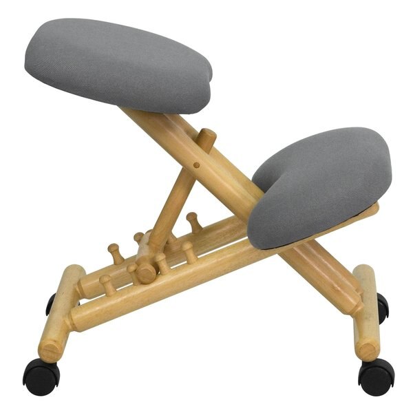 Mobile Wood Kneeler Chair, Gray