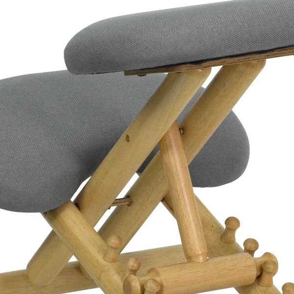 Mobile Wood Kneeler Chair, Gray