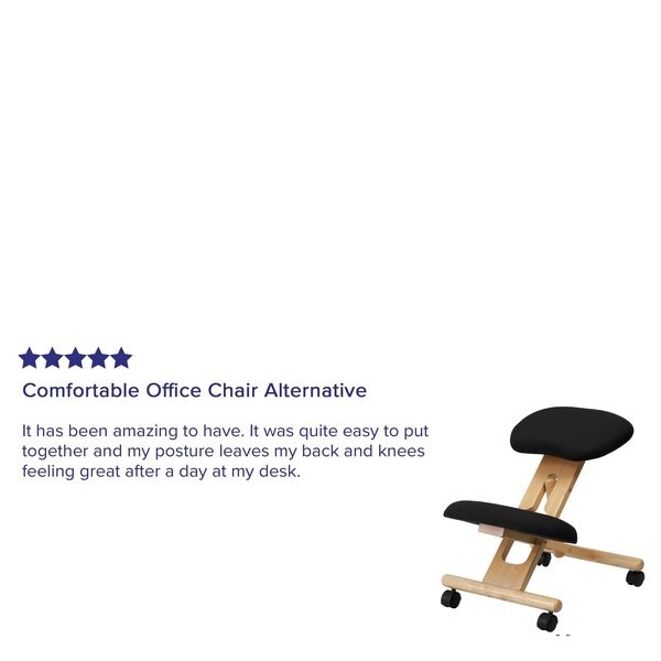 Mobile Wood Kneeler Chair, Black
