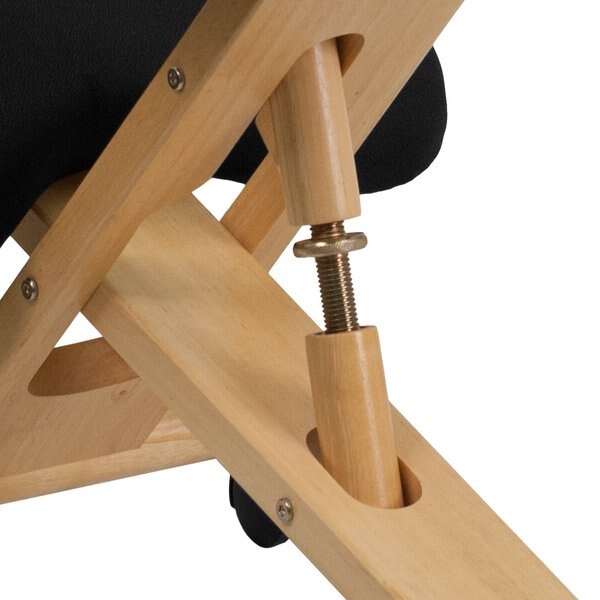 Mobile Wood Kneeler Chair, Black