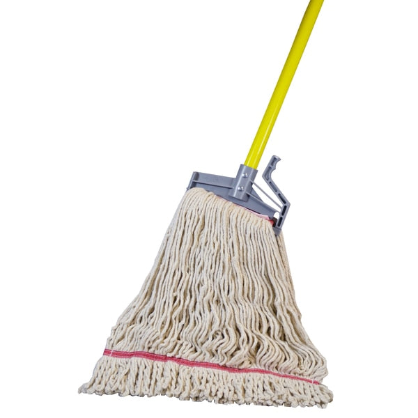 Large Wet Mop, Looped-End, White, Blended