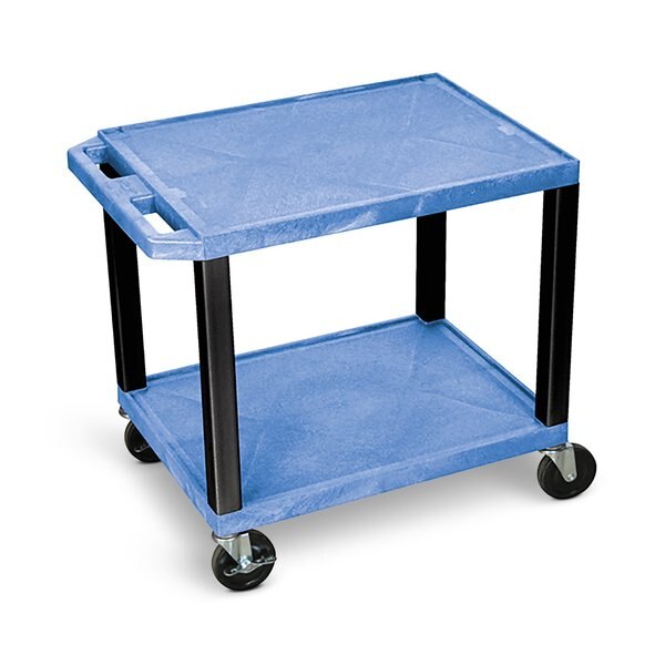 AV Cart, 2 Shelf, Electric and Black Legs, 26