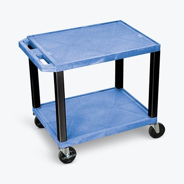 AV Cart, 2 Shelf, Electric and Black Legs, 26