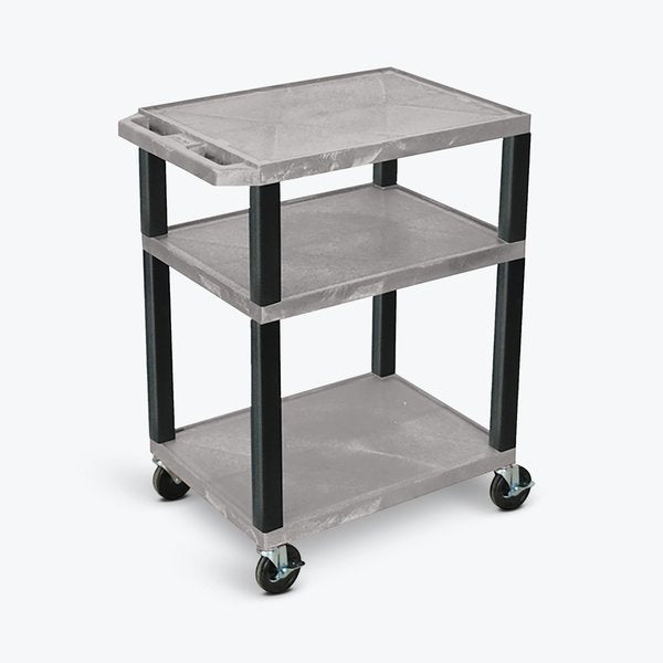 AV Cart, Three Shelves and Black Legs, 34