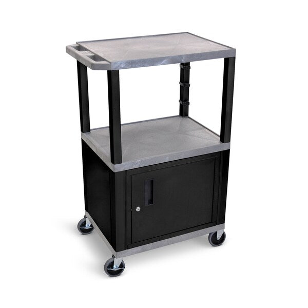AV Cart, 3 Shelves Cabinet and Black Legs, 42