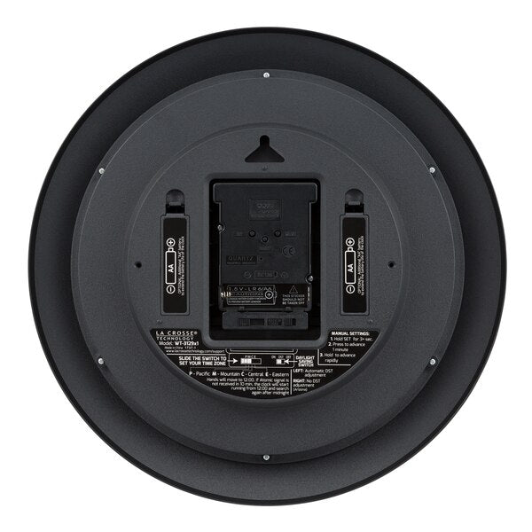 Atomic Wall Clock, Black, 12