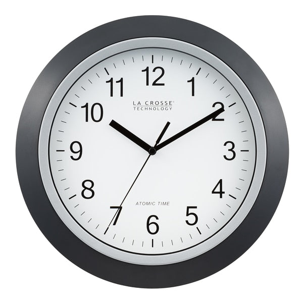 Atomic Wall Clock, Black, 12