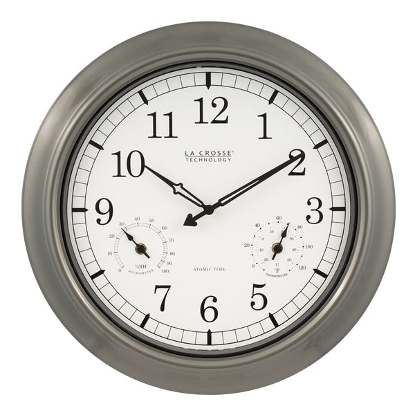 Indoor/Outdoor Atomic Wall Clock, 18