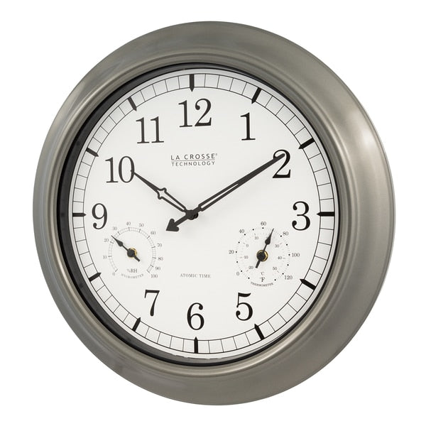 Indoor/Outdoor Atomic Wall Clock, 18