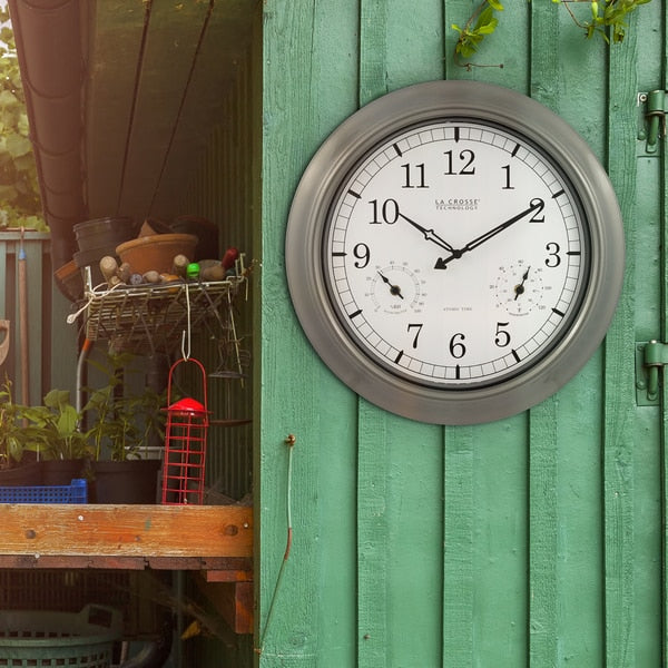 Indoor/Outdoor Atomic Wall Clock, 18