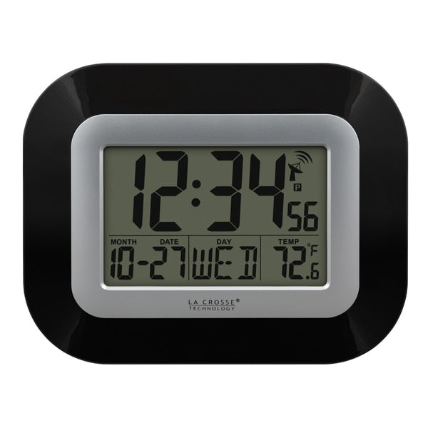 Atomic Digital Wall Clock w Indoor Temp