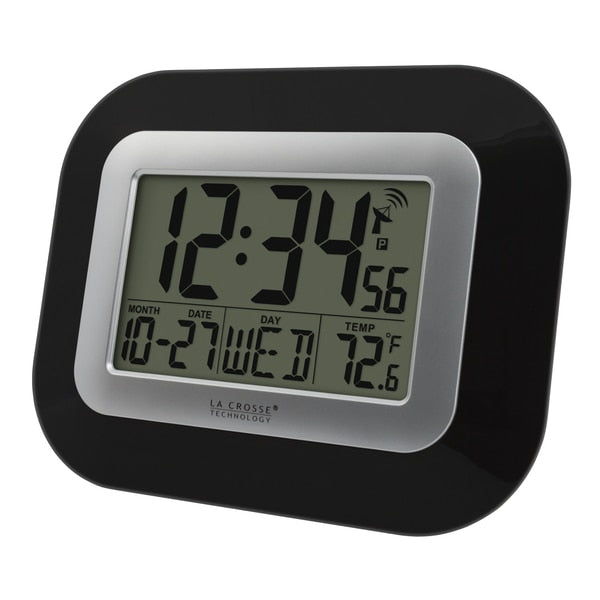 Atomic Digital Wall Clock w Indoor Temp