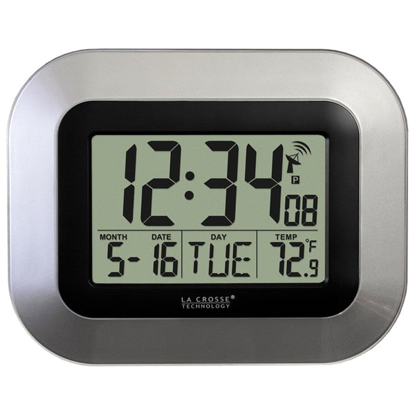 Atomic Digital Wall Clock w Indoor Temp