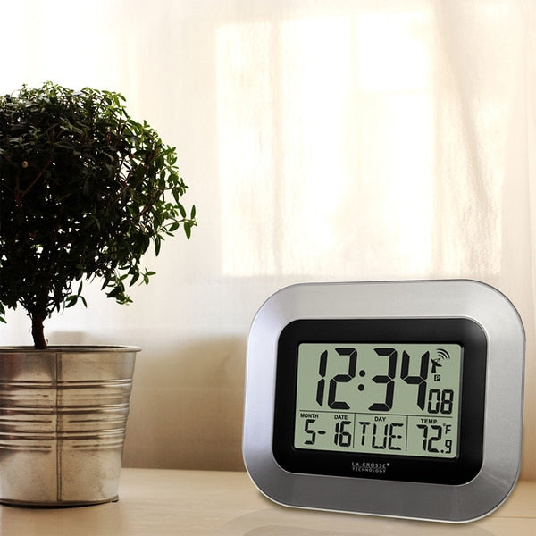 Atomic Digital Wall Clock w Indoor Temp