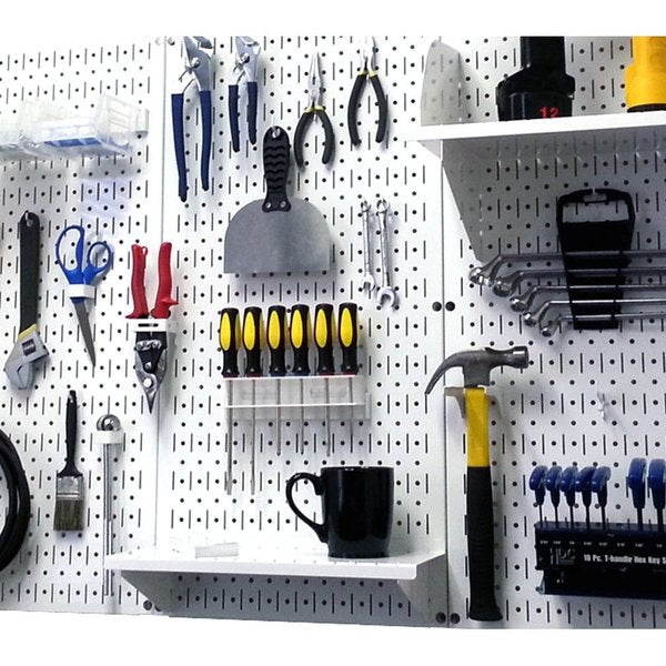 Industrial Pegboard, White Metal Peg Boards, PK2