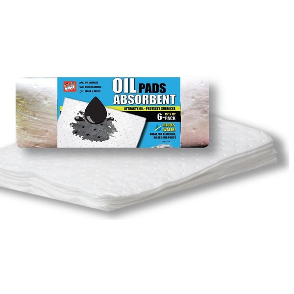 Oil Only Absorbent Pad, PK6, 15 x 18 in