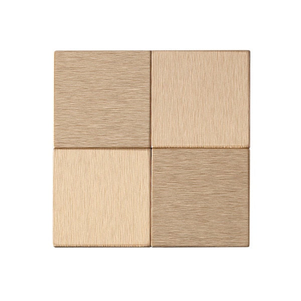 Metal Backsplash 12X4 Square Brushe, PK 3