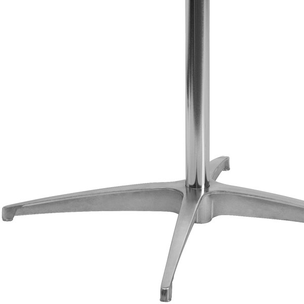 Pub Table w/2 Clmns, Rnd, Wood, Al Base, 24