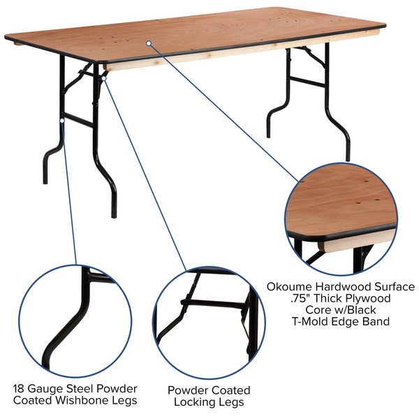 Rectangle Folding Table, 36