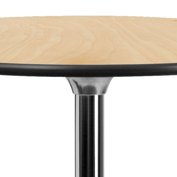 Pub Table w/2 Columns, Rnd, Brchwd Top, 36