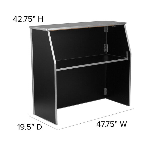 Foldable Bar, 4ft., Black, 47.75