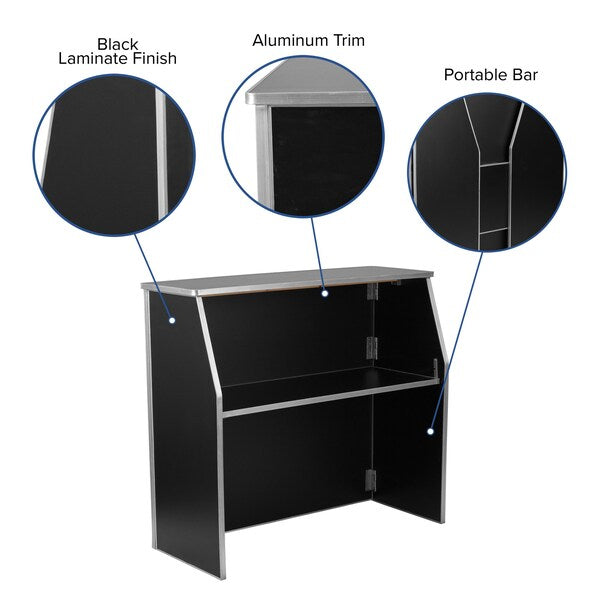 Foldable Bar, 4ft., Black, 47.75