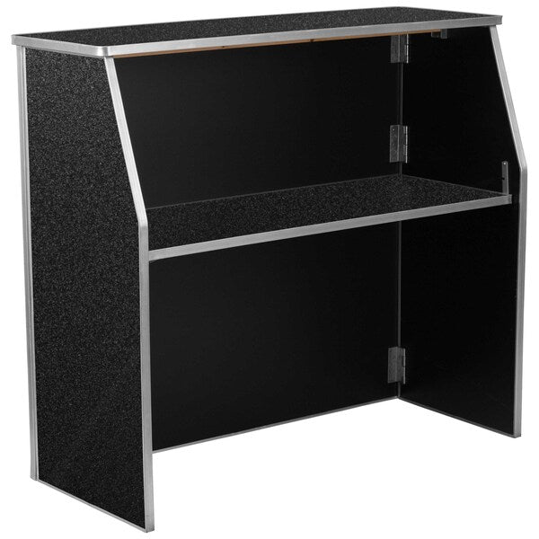 Foldable Bar, Marble, 4ft., Black, 47.75