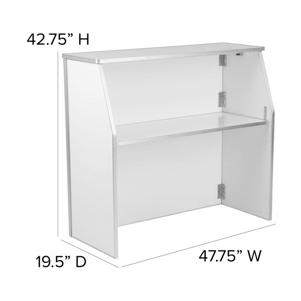Foldable Bar, 4ft., White, 47.75
