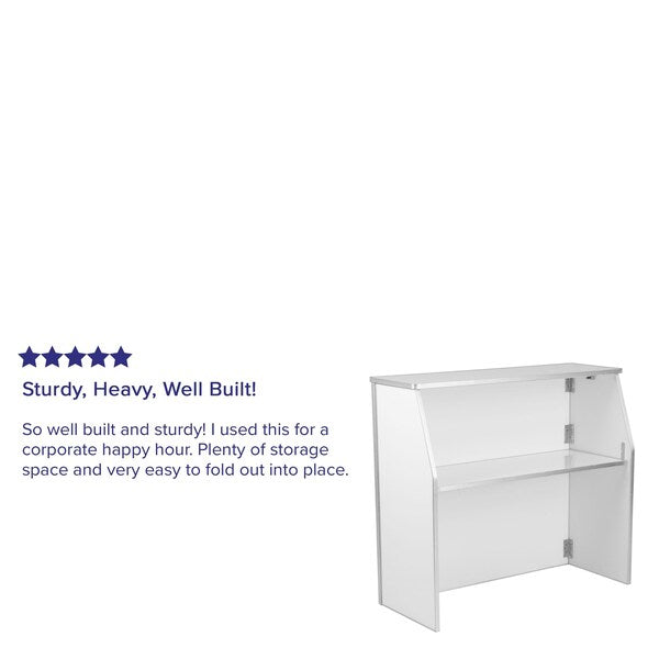 Foldable Bar, 4ft., White, 47.75