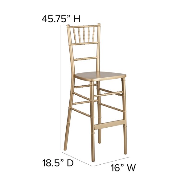 Chiavari Barstool, Gold, Wood