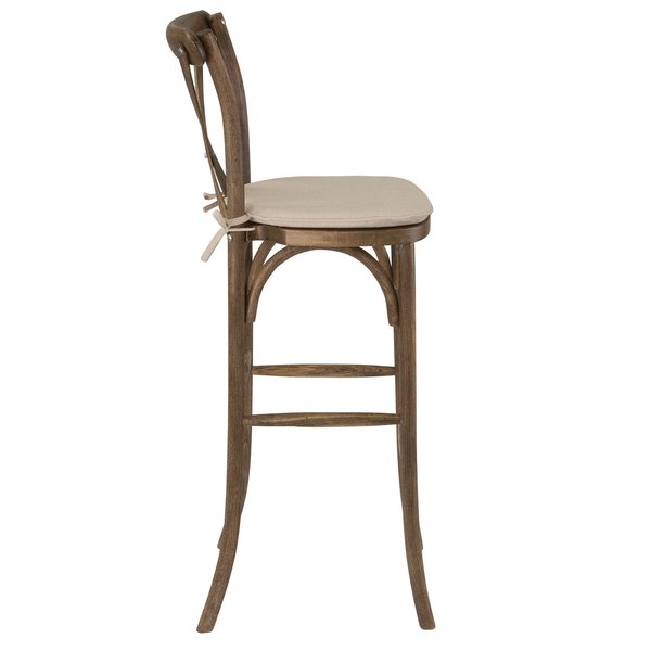 Barstool, Cushion, Antique, Cross Back