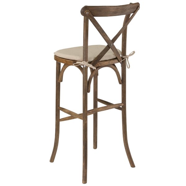 Barstool, Cushion, Antique, Cross Back