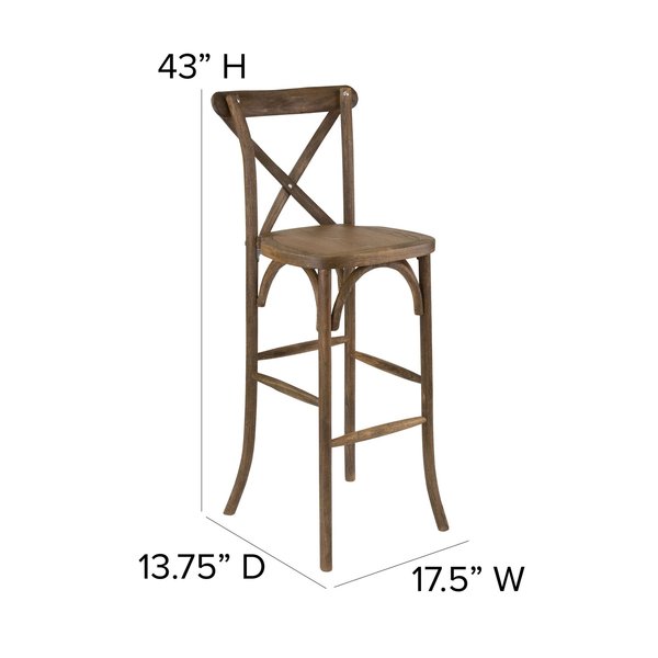 Barstool, Antique, Cross Back