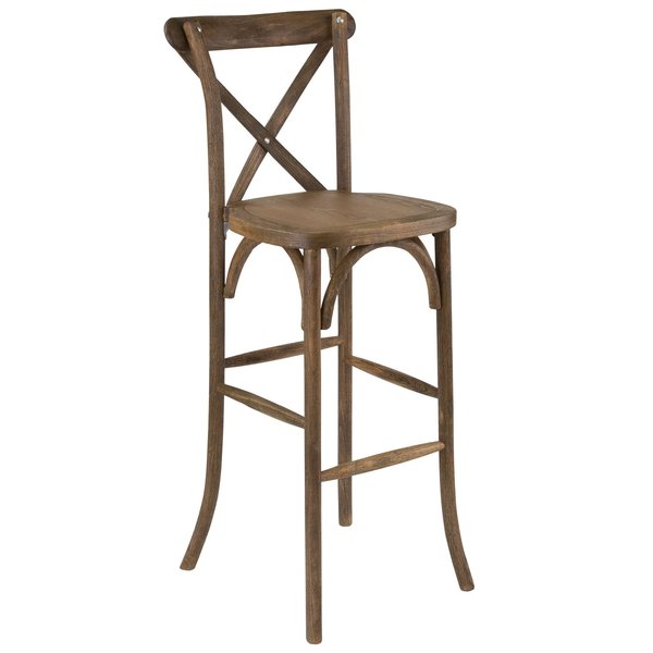 Barstool, Antique, Cross Back