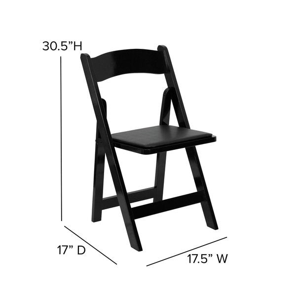Folding Chair, Wood, Black