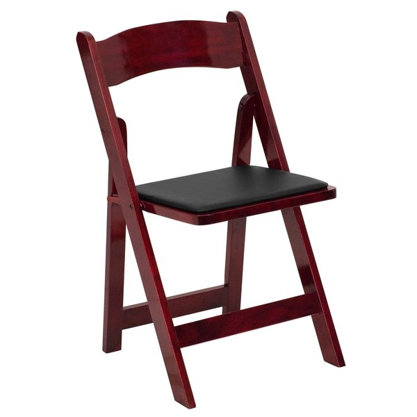 Folding Chair, Mahogany w/Padded Seat