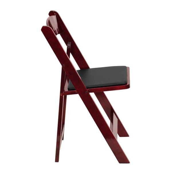 Folding Chair, Mahogany w/Padded Seat