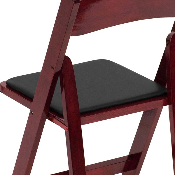 Folding Chair, Mahogany w/Padded Seat