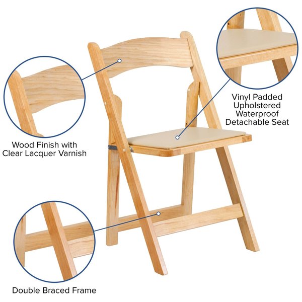 Natural Wood Folding Chair