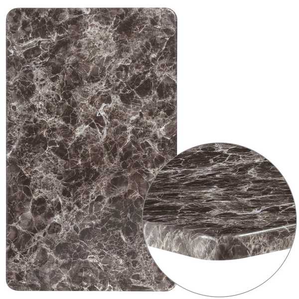 Rectangular Gray Marble Laminate Table T