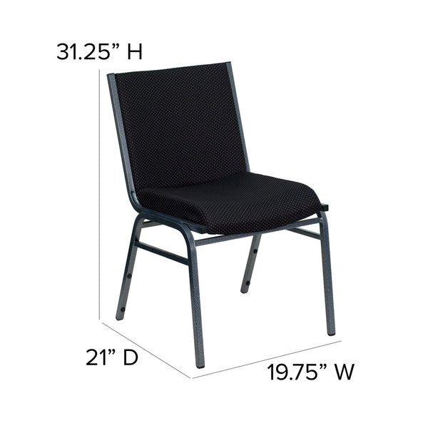 Stack Chair, Black Seat, Fabric Seat