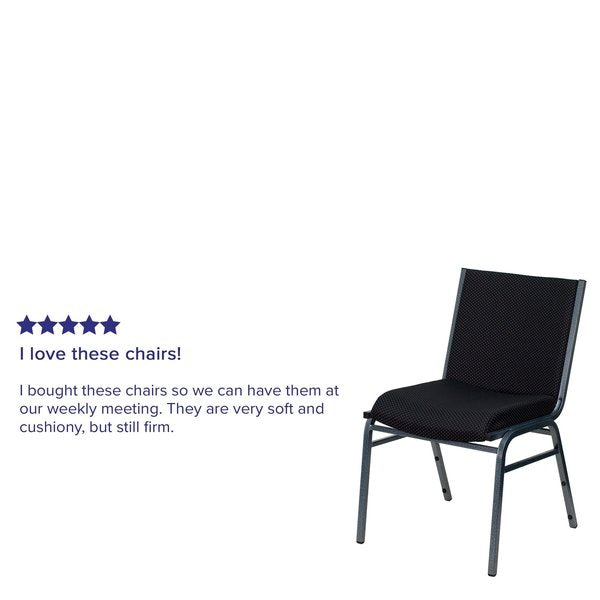 Stack Chair, Black Seat, Fabric Seat