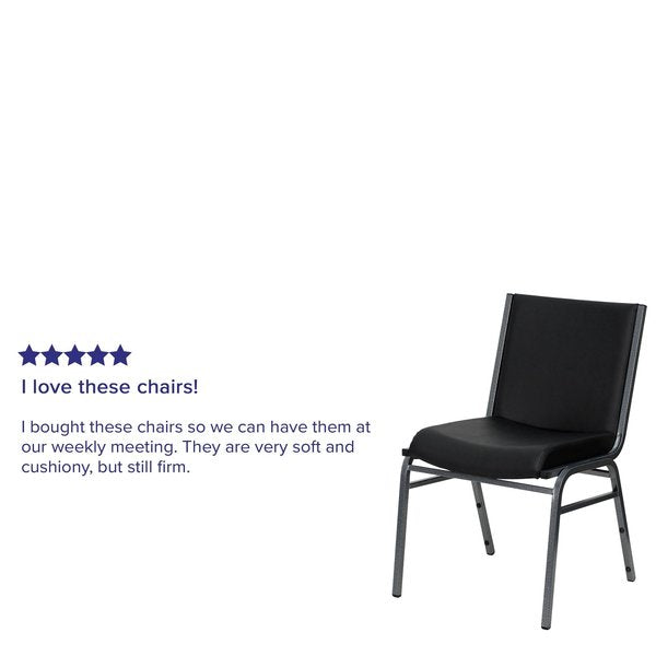 Heavy Duty Black Vinyl Stack Chair
